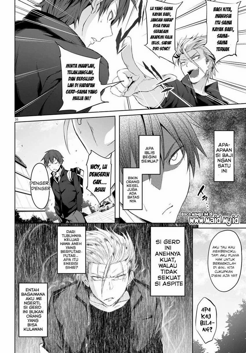 Halaman 22 — Maou Gakuen no Hangyakusha: Jinrui Hatsu no Maou Kouhou, Kenzoku Shoujo to Ouza wo Mezashite Nariagaru Chapter 1