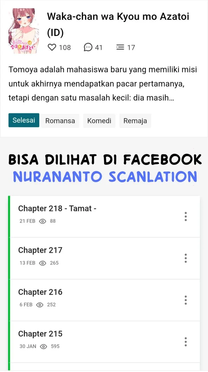 Halaman 34 — Waka-chan Is Flirty Again Chapter 216