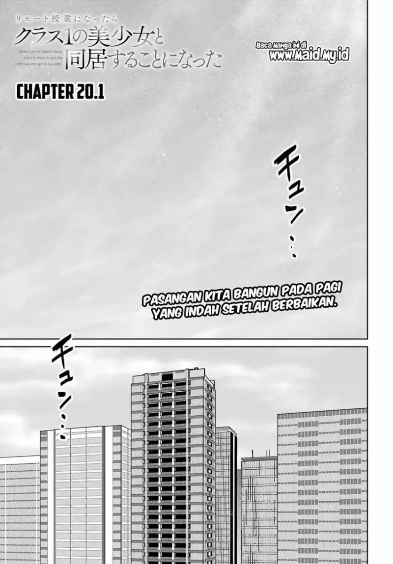 Halaman 3 — Remote Jugyou ni Nattara Class 1 no Bishoujo to Doukyo suru Koto ni Natta Chapter 20.1