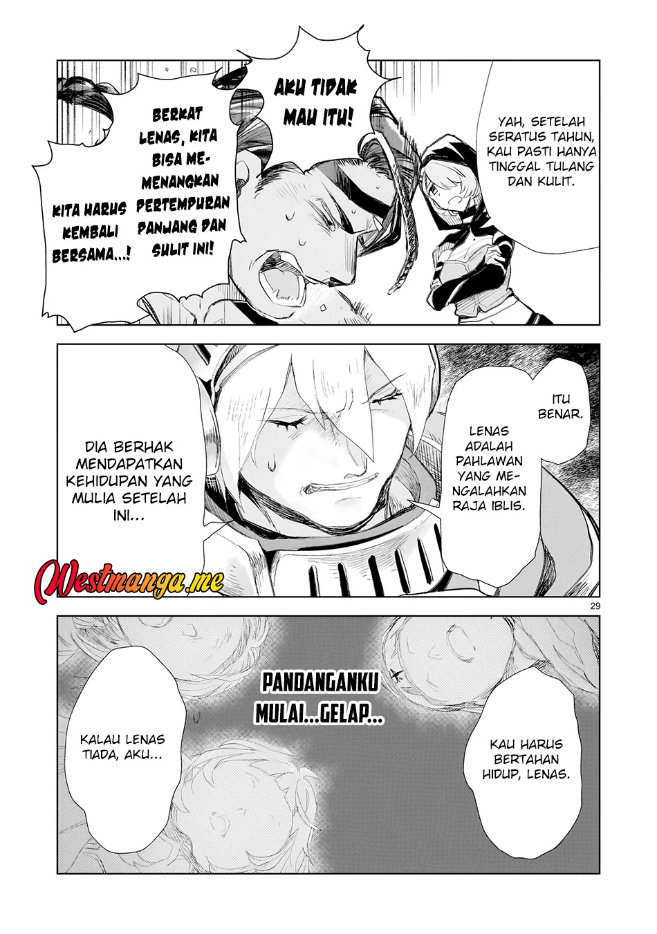 Halaman 22 — Elf-zuma to Hajimeru Yuukyuu no Tabi: Densetsu no Yuusha, Aisuru Elf to Tomo ni 100-nen Mae ni Sukutta Sekai wo Tabisuru Chapter 1