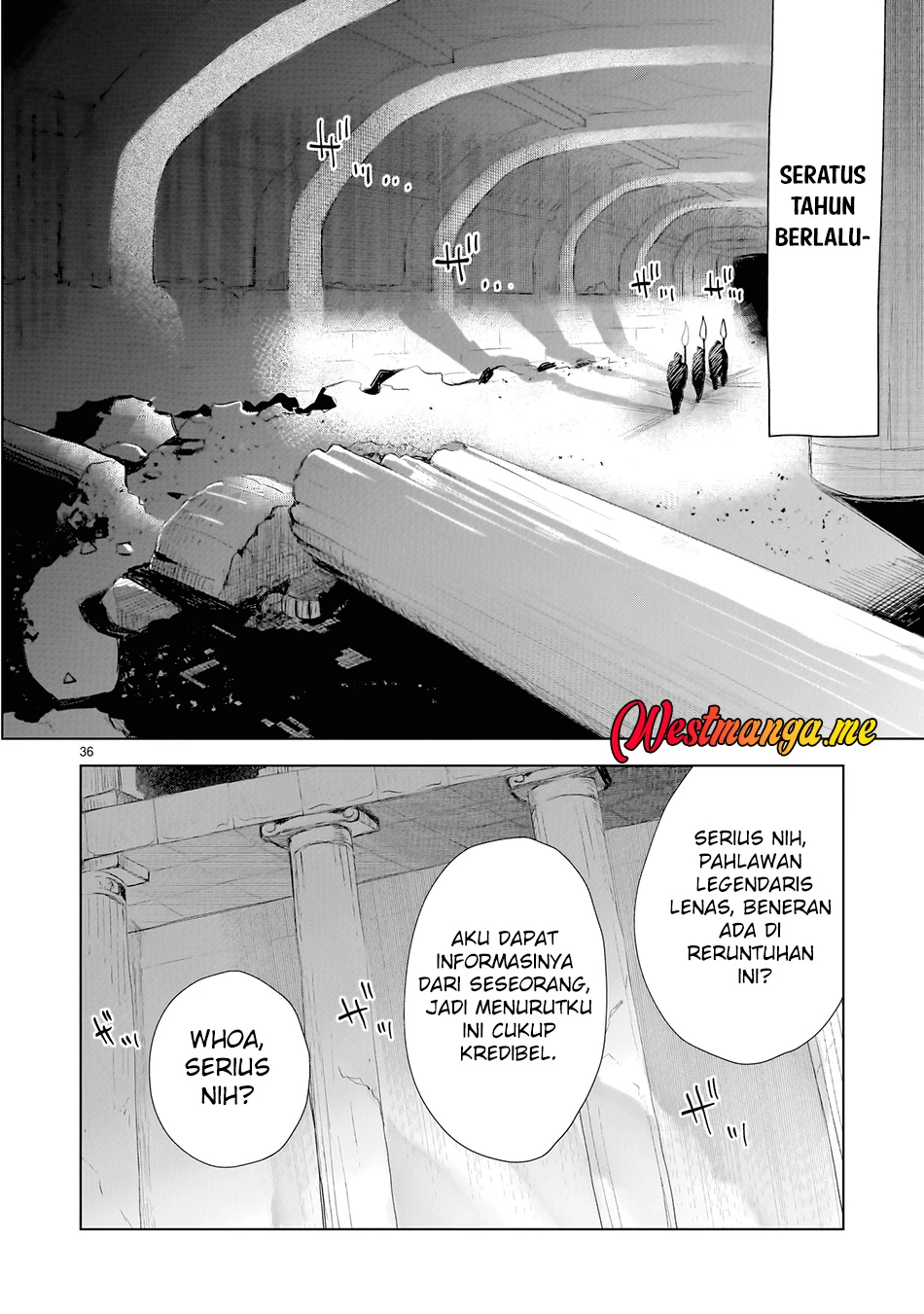 Halaman 27 — Elf-zuma to Hajimeru Yuukyuu no Tabi: Densetsu no Yuusha, Aisuru Elf to Tomo ni 100-nen Mae ni Sukutta Sekai wo Tabisuru Chapter 1