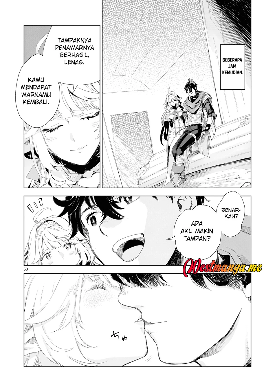 Halaman 47 — Elf-zuma to Hajimeru Yuukyuu no Tabi: Densetsu no Yuusha, Aisuru Elf to Tomo ni 100-nen Mae ni Sukutta Sekai wo Tabisuru Chapter 1