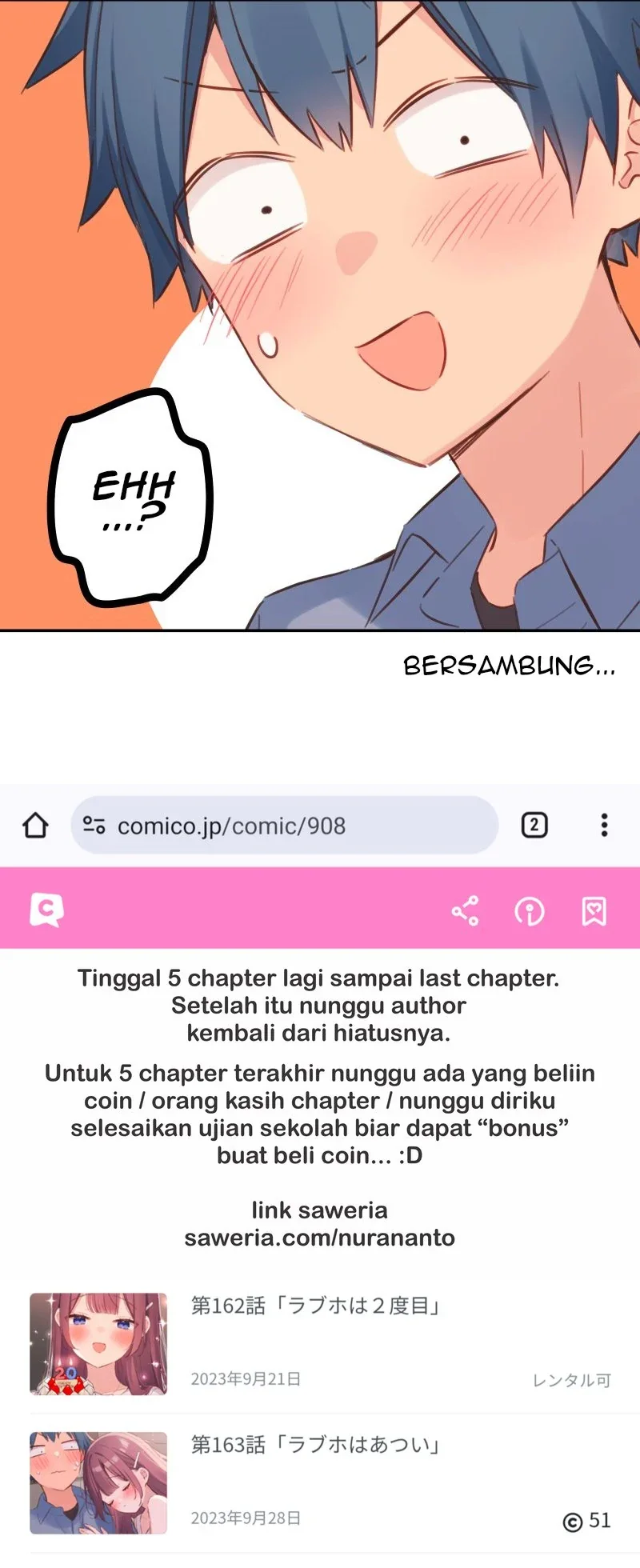 Halaman 47 — Waka-chan Is Flirty Again Chapter 162