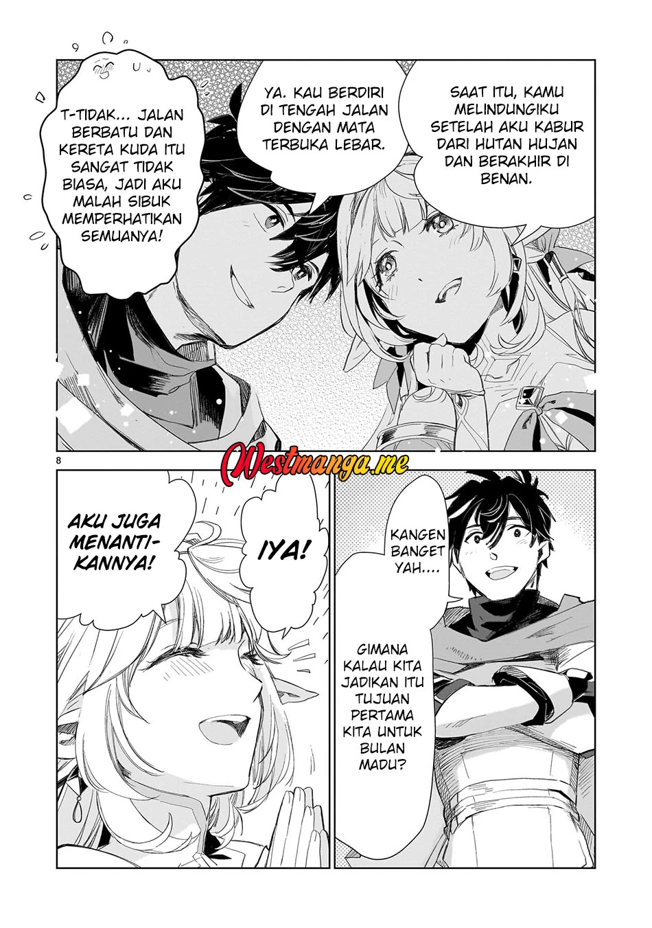 Halaman 5 — Elf-zuma to Hajimeru Yuukyuu no Tabi: Densetsu no Yuusha, Aisuru Elf to Tomo ni 100-nen Mae ni Sukutta Sekai wo Tabisuru Chapter 2