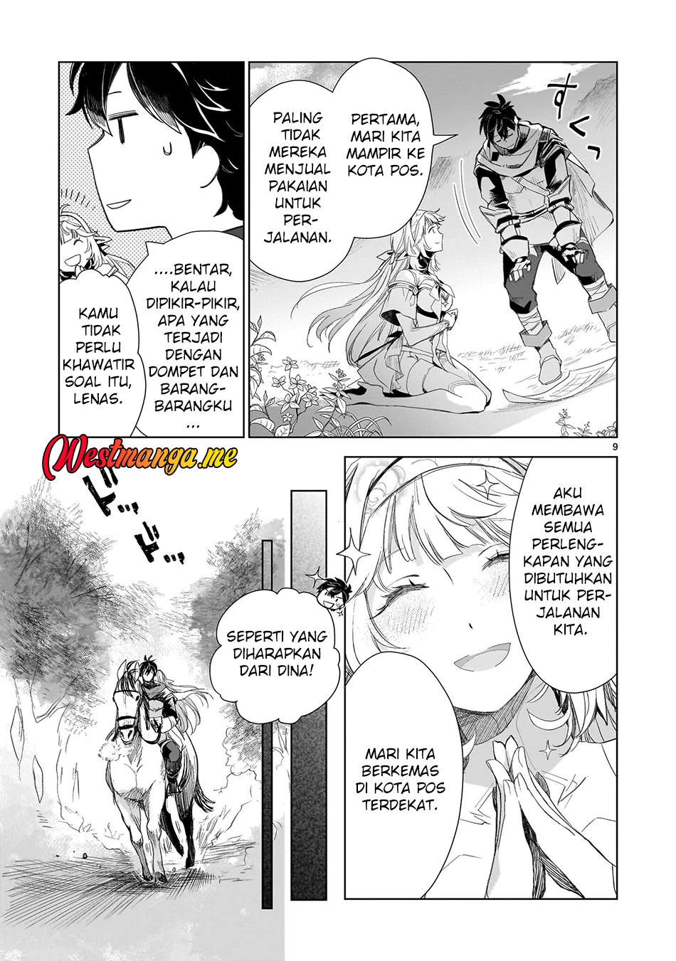 Halaman 6 — Elf-zuma to Hajimeru Yuukyuu no Tabi: Densetsu no Yuusha, Aisuru Elf to Tomo ni 100-nen Mae ni Sukutta Sekai wo Tabisuru Chapter 2