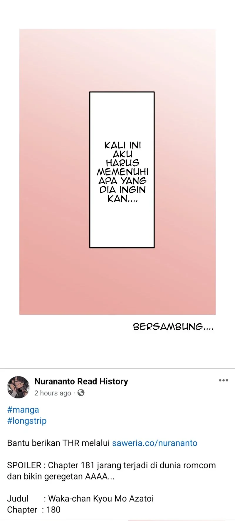 Halaman 39 — Waka-chan Is Flirty Again Chapter 179