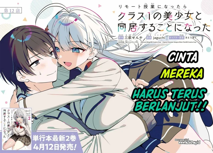Halaman 4 — Remote Jugyou ni Nattara Class 1 no Bishoujo to Doukyo suru Koto ni Natta Chapter 12