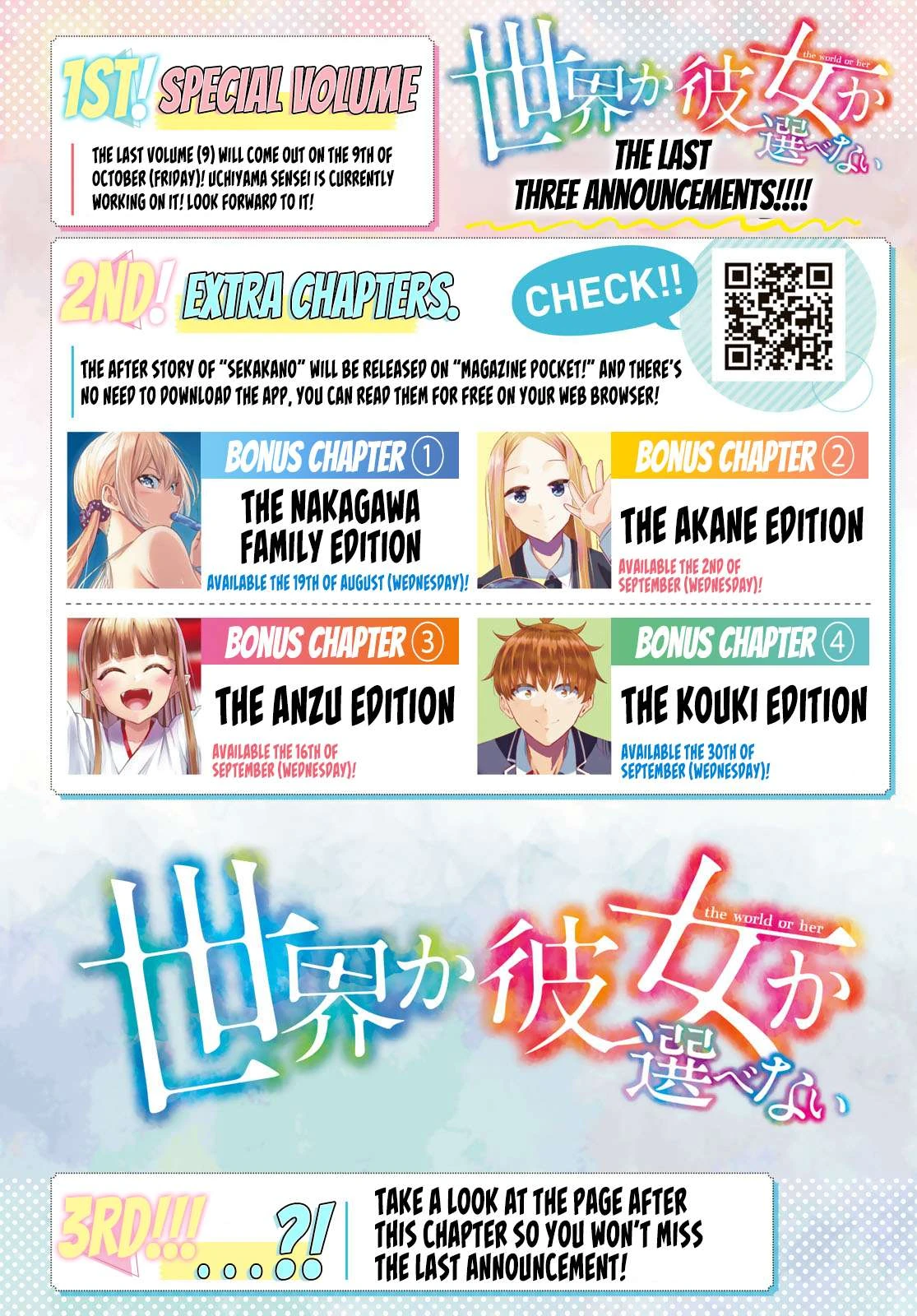 Halaman 3 — Sekai ka Kanojo ka Erabenai Chapter 40