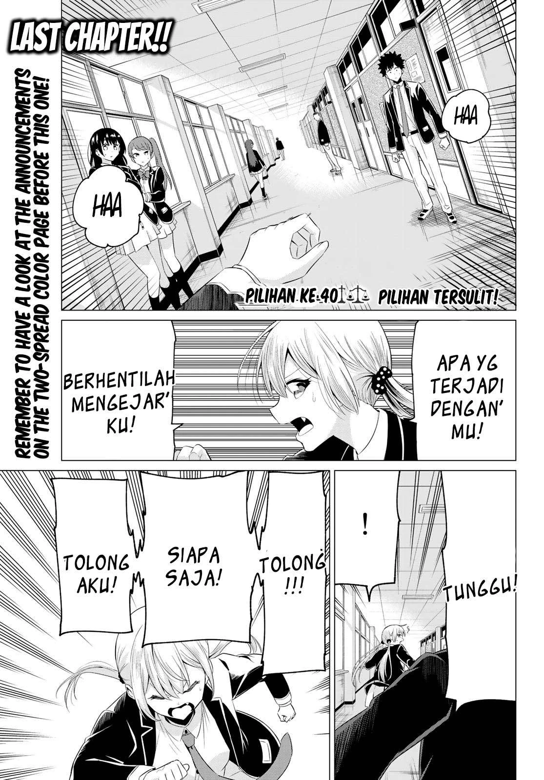 Halaman 4 — Sekai ka Kanojo ka Erabenai Chapter 40