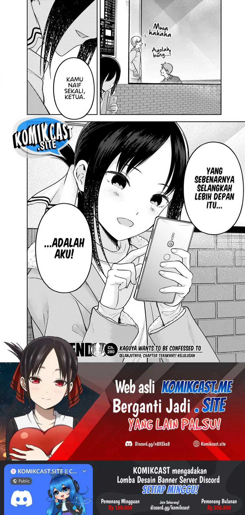Halaman 17 — Kaguya-sama wa Kokurasetai: Tensai-tachi no Renai Zunousen Chapter 280