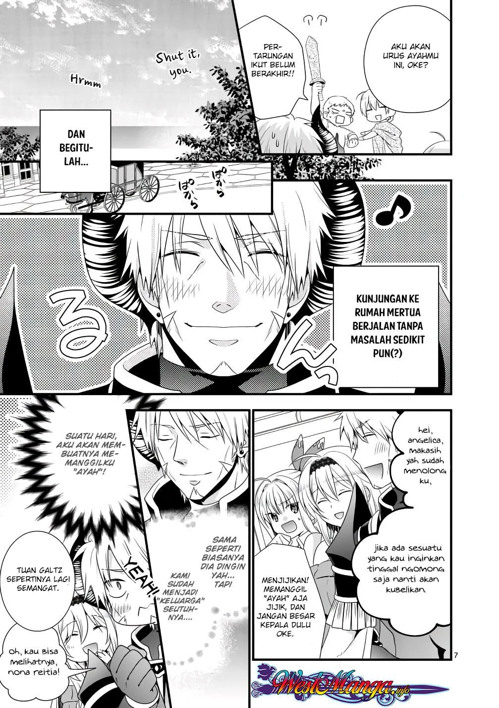 Halaman 5 — Maou desu. Onna Yuusha no Hahaoya to Saikon shita node, Onna Yuusha ga Giri no Musume ni Narimashita. @comic Chapter 9