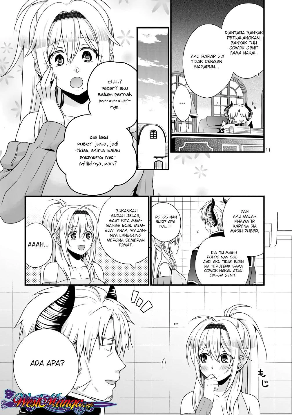 Halaman 9 — Maou desu. Onna Yuusha no Hahaoya to Saikon shita node, Onna Yuusha ga Giri no Musume ni Narimashita. @comic Chapter 9