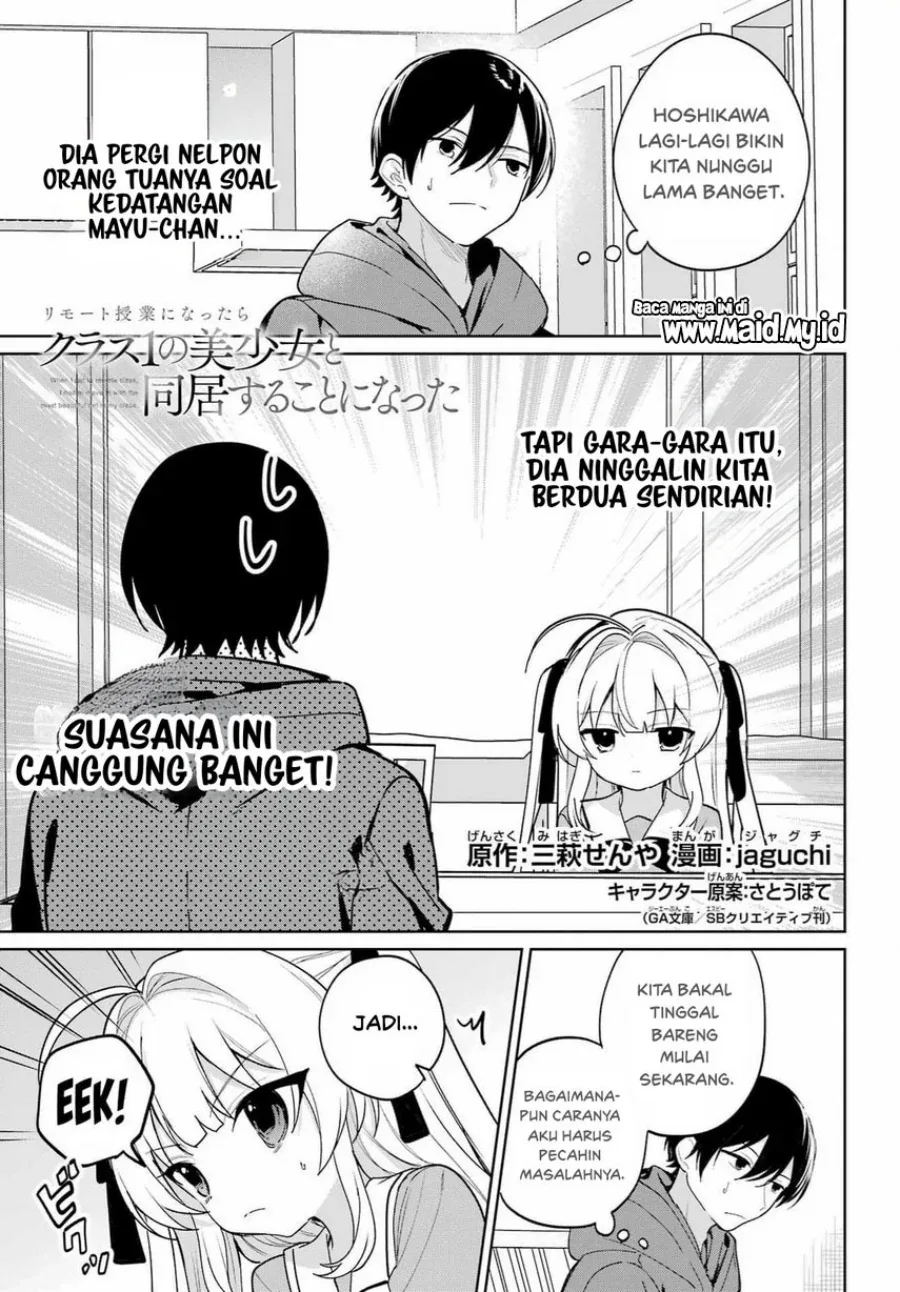 Halaman 3 — Remote Jugyou ni Nattara Class 1 no Bishoujo to Doukyo suru Koto ni Natta Chapter 15