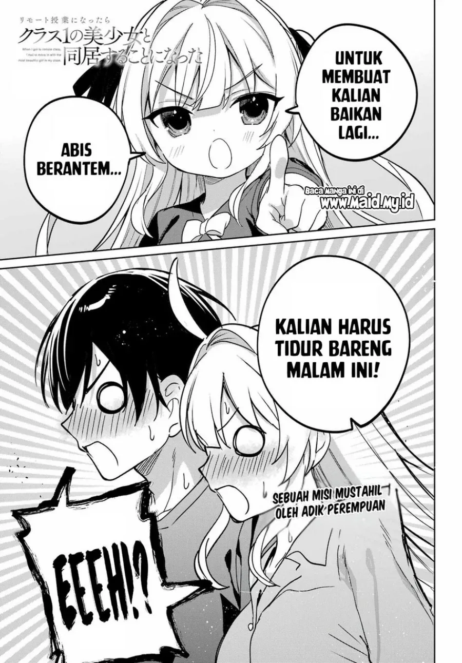 Halaman 3 — Remote Jugyou ni Nattara Class 1 no Bishoujo to Doukyo suru Koto ni Natta Chapter 19