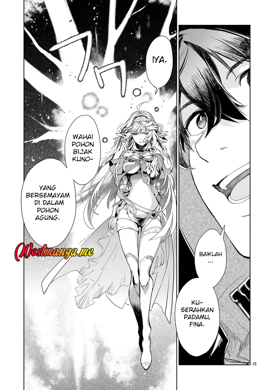 Halaman 14 — Elf-zuma to Hajimeru Yuukyuu no Tabi: Densetsu no Yuusha, Aisuru Elf to Tomo ni 100-nen Mae ni Sukutta Sekai wo Tabisuru Chapter 3