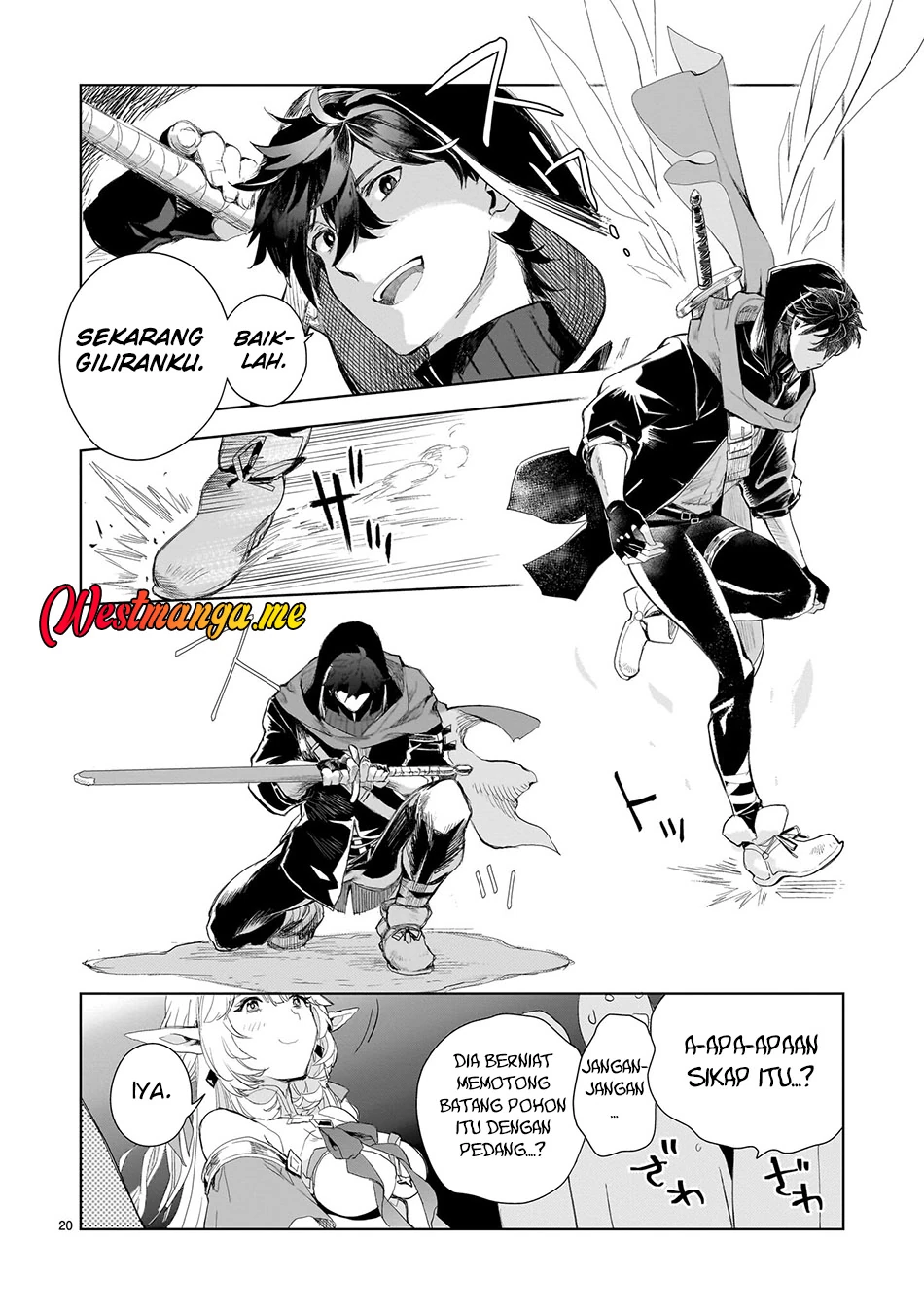 Halaman 19 — Elf-zuma to Hajimeru Yuukyuu no Tabi: Densetsu no Yuusha, Aisuru Elf to Tomo ni 100-nen Mae ni Sukutta Sekai wo Tabisuru Chapter 3
