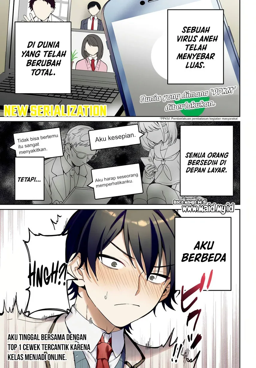 Halaman 3 — Remote Jugyou ni Nattara Class 1 no Bishoujo to Doukyo suru Koto ni Natta Chapter 1